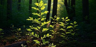 Eichen im Aufwind: Wie Baumsterben dem Wald neues Leben schenkt Eichenverjüngung_Auwald_Illustration