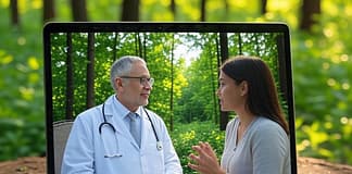 Telemedizin: Wie virtuelle Arztbesuche den CO₂-Ausstoß senken – und das Klima entlasten Virtuelle-Sprechstunde_Illustration