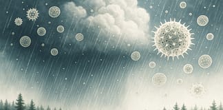Regen aus Pollen? Wie biologische Partikel extreme Wetterlagen beeinflussen Bioaerosole_Starkregen_Illustration