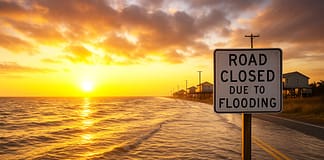 Steigende Meere, sinkende Sicherheit: Wie der neue US-Meeresspiegel-Bericht die Küsten unter Druck setzt US-Küste_unter_Wasser_Illustration