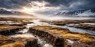 Tauender Permafrost – Warum der Norden plötzlich zum Brandbeschleuniger der Klimakrise wird Schmelzende-Arktislandschaft_Illustration